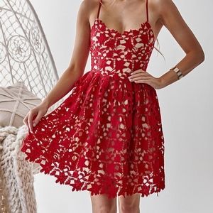New! Two Sisters Red Elektra Lace Up dress